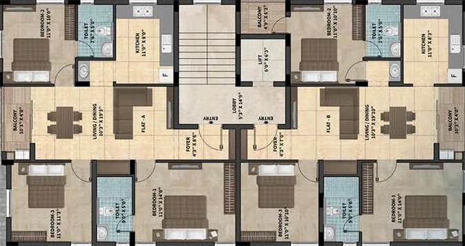 Floor Plan of Lifestyle Portrait in Adyar, Chennai - Image 180955