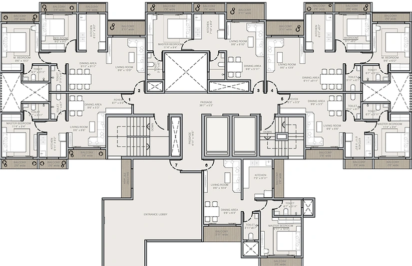 Floor Plan of Techton Akhand in Vasai East, Palghar - Image 180979