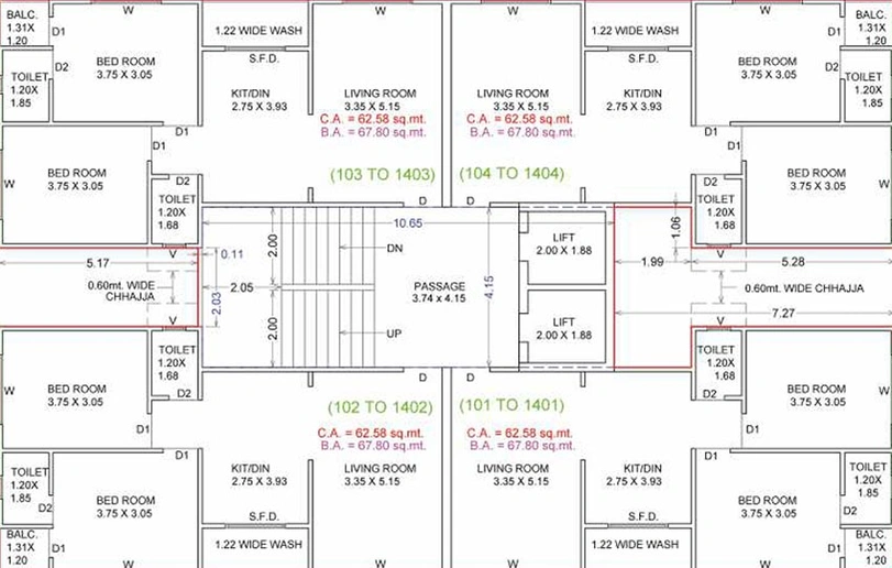 Floor Plan of Keshav Vraj Platinum in Khadsad, Surat - Image 181020