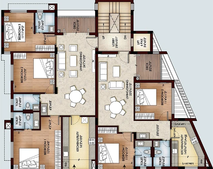 Floor Plan of Sreerosh KGV Astrea in Kilpauk, Chennai - Image 181210