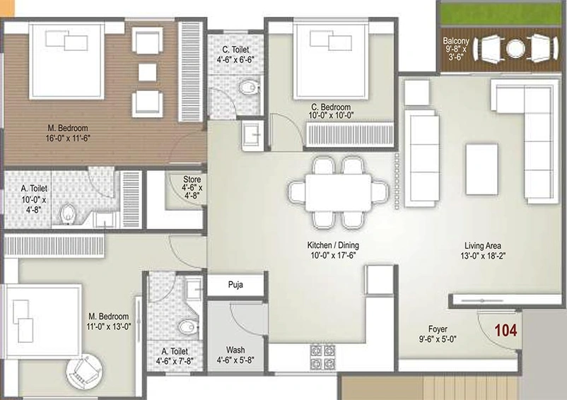 3 BHK Flat in Western Veerbhadra Heights Rundh in Magdalla, Surat - Image 820110