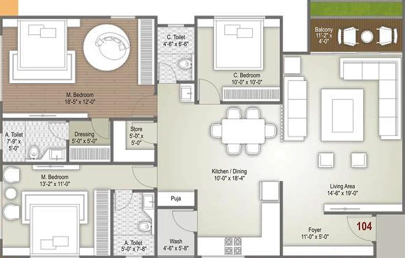 3 BHK Flat in Western Veerbhadra Heights Rundh in Magdalla, Surat - Image 820111