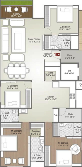 4 BHK Flat in Western Veerbhadra Heights Rundh in Magdalla, Surat - Image 820113