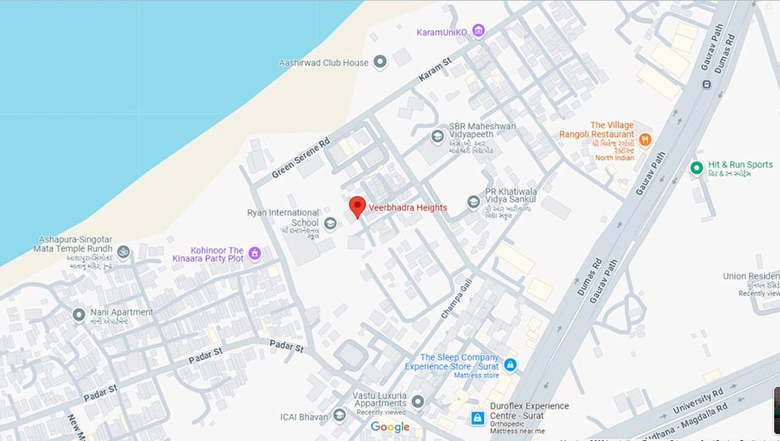 Location of Western Veerbhadra Heights Rundh in Magdalla, Surat - Image 181195