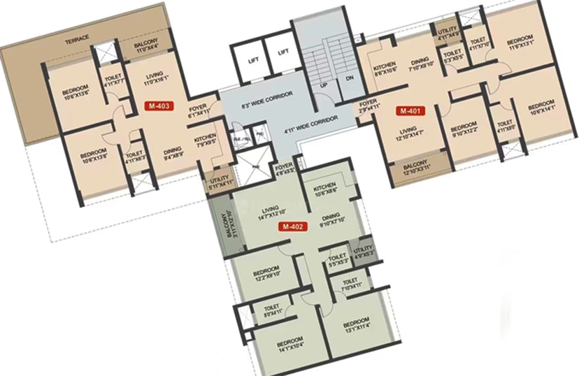 Floor Plan of Rohan Iksha in Bhoganahalli, Bangalore - Image 181333