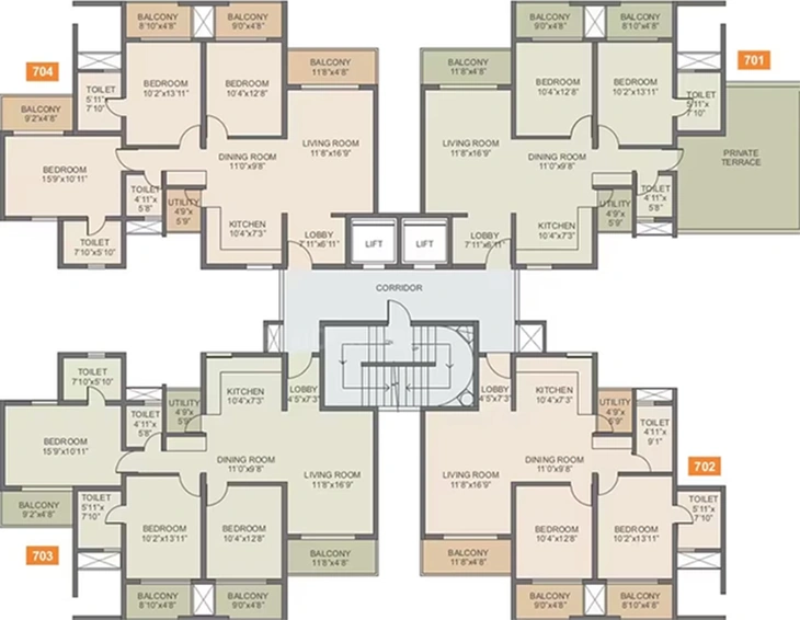 Floor Plan of Rohan Jharoka 2 in Bellandur, Bangalore - Image 181343