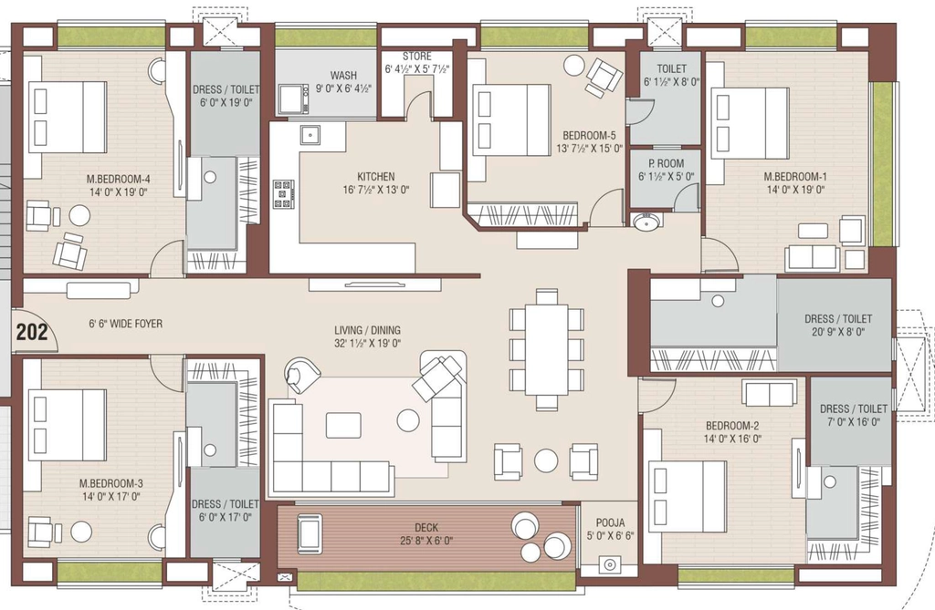 5 BHK Flat in Vanita Vijay Signature in Vesu, Surat - Image 905596