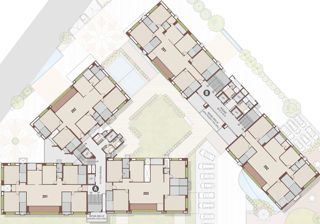 Floor Plan of Vanita Vijay Signature in Vesu, Surat - Image 374486