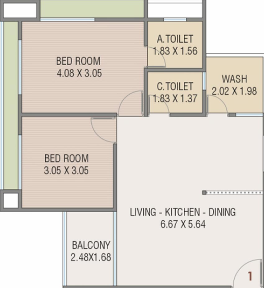 2 BHK Flat in Vrajbhumi Residency in Althan, Surat - Image 820190