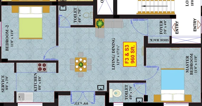 2 BHK Flat in Vikaan Sai Sri in Chromepet, Chennai - Image 820203