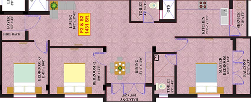 3 BHK Flat in Vikaan Sai Sri in Chromepet, Chennai - Image 820205