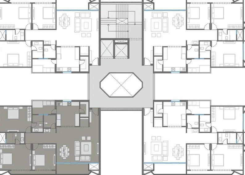 Floor Plan of Adyah 401 Aarna in Manjalpur, Vadodara - Image 181476
