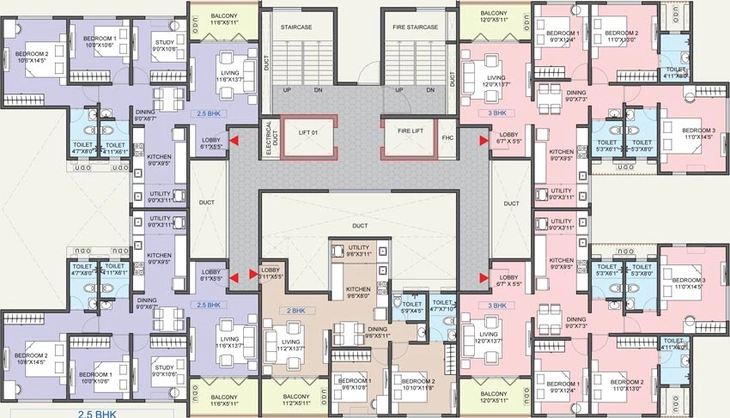 Floor Plan of Mittal Sun Emerald in Kharadi, Pune - Image 116388