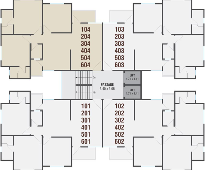Floor Plan of Aangan Palm in Waghodia Road, Vadodara - Image 181566