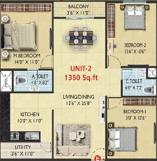 3 BHK Flat in Laavnya Nandakam Residency in Channasandra, Bangalore - Image 820281