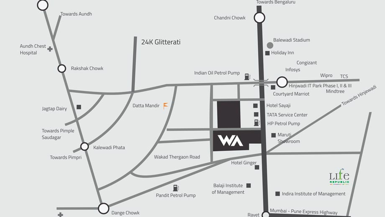 Location of Kolte Patil Western Avenue in Wakad, Pune - Image 181823