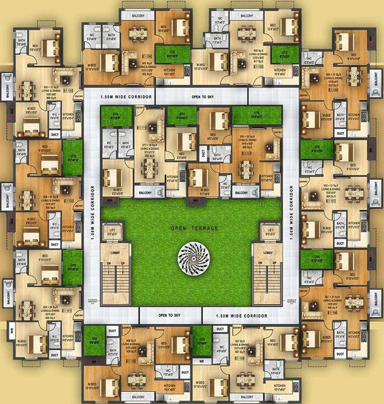 Floor Plan of Creations Ecstasy in Navalur, Chennai - Image 182025