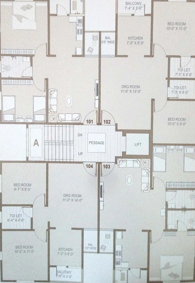 Floor Plan of Aditya Residency in Manjalpur, Vadodara - Image 182041
