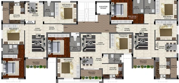 Floor Plan of Tranquil Sri Aashrayam in Madipakkam, Chennai - Image 182144