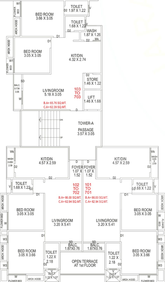 Floor Plan of Akshar Poojan in Bhayli Road, Vadodara - Image 182148