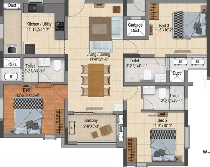 3 BHK Flat in DRA Ascot in Adambakkam, Chennai - Image 820499