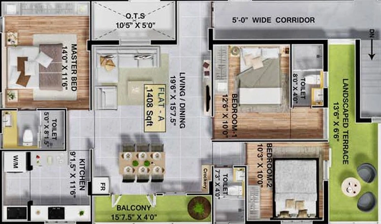 3 BHK Flat in Khurinji Acanthus in Madipakkam, Chennai - Image 820519