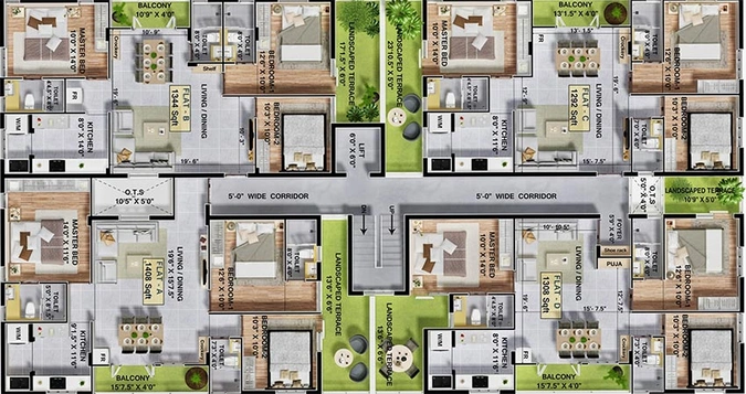 Floor Plan of Khurinji Iris in Thiruvanmiyur, Chennai - Image 182363