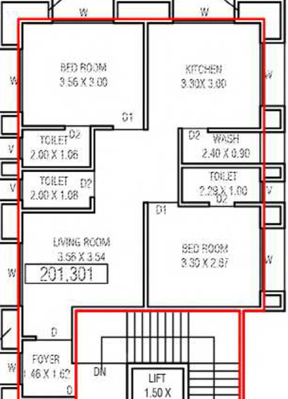 2 BHK Flat in Rajveer Ambica Residency in Chhani, Vadodara - Image 820581