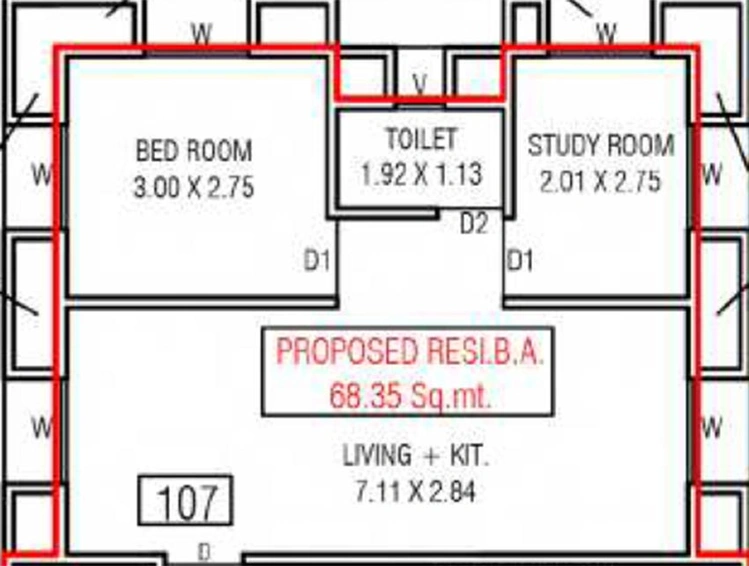 2 BHK Flat in Rajveer Ambica Residency in Chhani, Vadodara - Image 820582