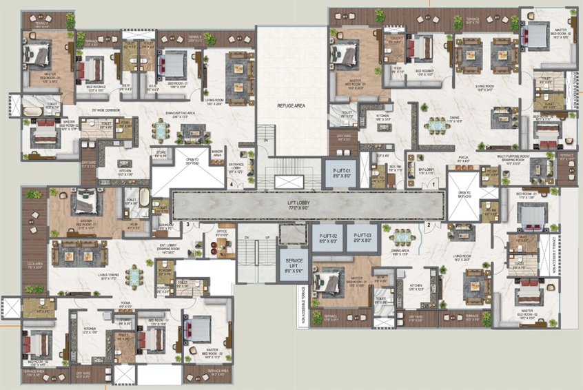 Floor Plan of Kukreja Infinity East in Wathoda, Nagpur - Image 116173
