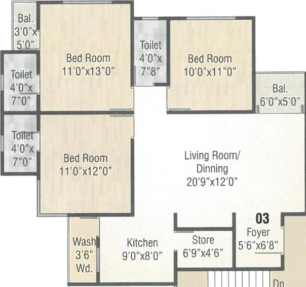 3 BHK Flat in Sameer Anandvan Residency in Sevasi, Vadodara - Image 820645