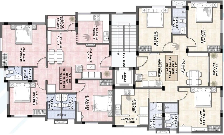 Floor Plan of Vigneshwara Kasthuris Grandeur in Madipakkam, Chennai - Image 182756