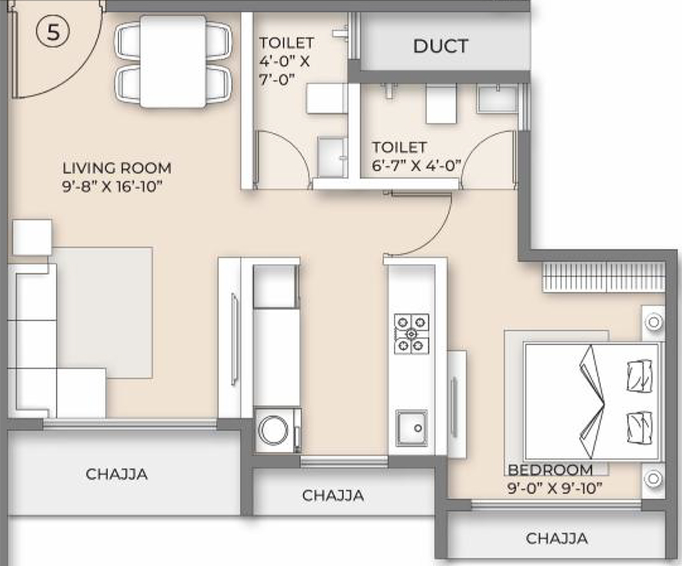 1 BHK Flat in Ornate Serenity in Naigaon East, Palghar - Image 820663