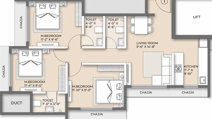 3 BHK Flat in Ornate Serenity in Naigaon East, Palghar - Image 820665