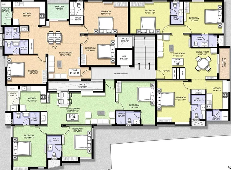 Floor Plan of Vigneshwara Kasthuris RRK Enclave in Thiruvanmiyur, Chennai - Image 182782