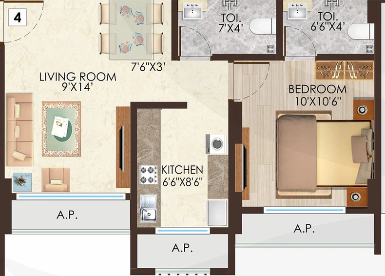 1 BHK Flat in Ritu Gardenia in Naigaon East, Palghar - Image 820677
