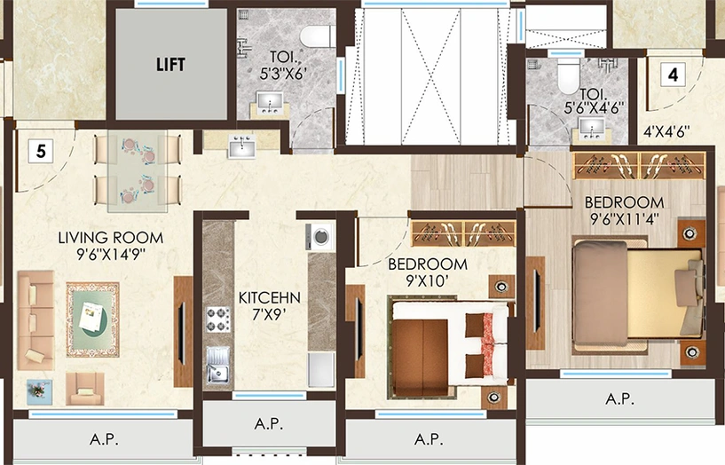 2 BHK Flat in Ritu Gardenia in Naigaon East, Palghar - Image 820678