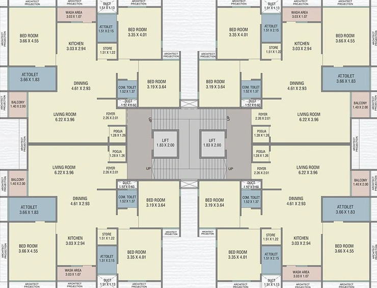 Floor Plan of Anirudh Midtown in Kareli Baug, Vadodara - Image 182804