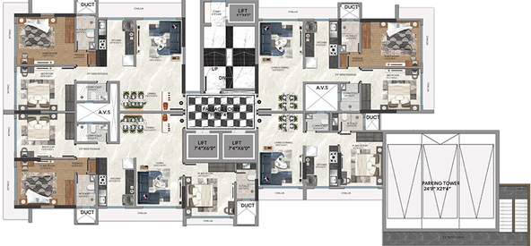 Floor Plan of Sanghvi Crystal in Goregaon West, Mumbai - Image 182849