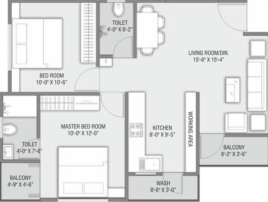 2 BHK Flat in Akshar Ashoka in Bhayli Road, Vadodara - Image 820707