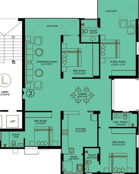 4 BHK Flat in Bakeri Swara in Makarpura, Vadodara - Image 820856