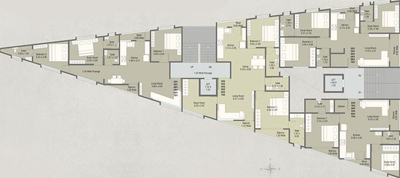 Floor Plan of Bhoomi Balaji Apartment in Manjalpur, Vadodara - Image 183505