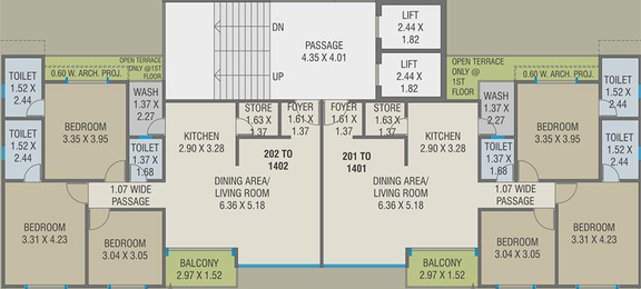 Floor Plan of Courtyard Palladium in Bhayli Road, Vadodara - Image 183821