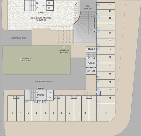 Master Plan of Courtyard Palladium in Bhayli Road, Vadodara - Image 183822