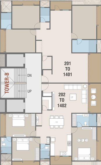 Floor Plan of Courtyard Platinum in Bhayli Road, Vadodara - Image 183846