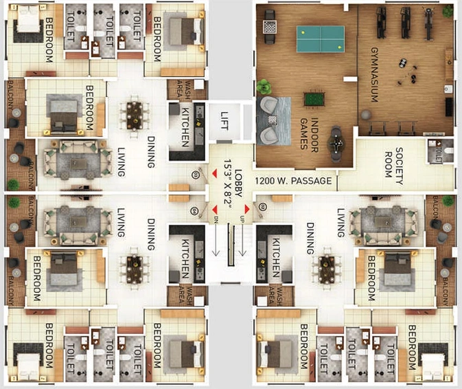 Floor Plan of Falcon JSP Harmony in BJB Nagar, Bhubaneswar - Image 183998