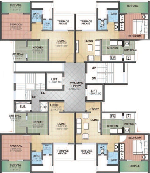 Floor Plan of Akanksha Jubilation in Kondhwa, Pune - Image 116410