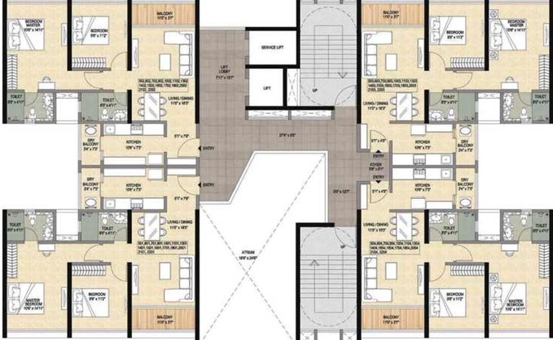 Floor Plan of Vascon Forest Edge in Kharadi, Pune - Image 184127