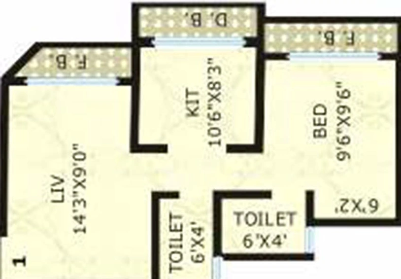 1 BHK Flat in Unique Homes in Virar West, Palghar - Image 821070