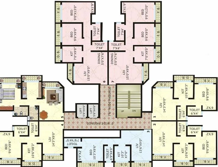 Floor Plan of Unique Homes in Virar West, Palghar - Image 184304